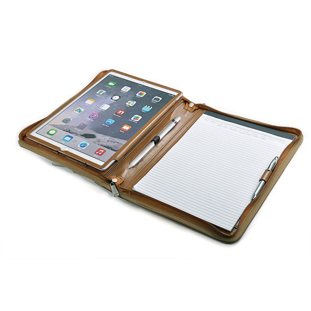 Portfolio iPad Pro Case, Organizer Folio with Pocket and Writing Pad