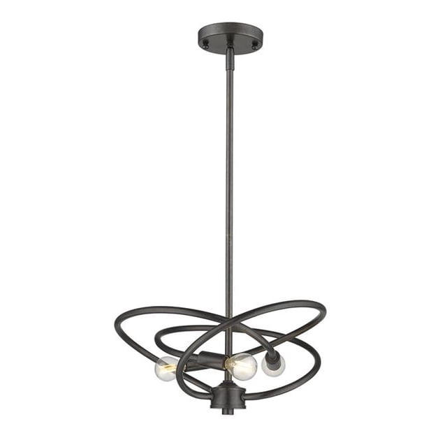 Golden Lighting 2618-3 EB 3 Light Chandelier, Etruscan Bronze
