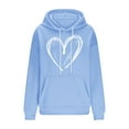 thumbnail image 4 of Miluxas Women's Hoodies Pullover Love Heart Printed Sweatshirts Winter Casual Loose Drawstring Long Sleeve Tops with Pocket Light Blue L(L), 4 of 5