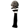thumbnail image 2 of Majek Golf Club 1 3 White and Black Limited Edition Driver and Fairway Wood Head Covers Fits 460cc Drivers Tour Knit Retro Vintage Pom Classic Long Neck Metal Longneck Woods Headcovers, 2 of 8