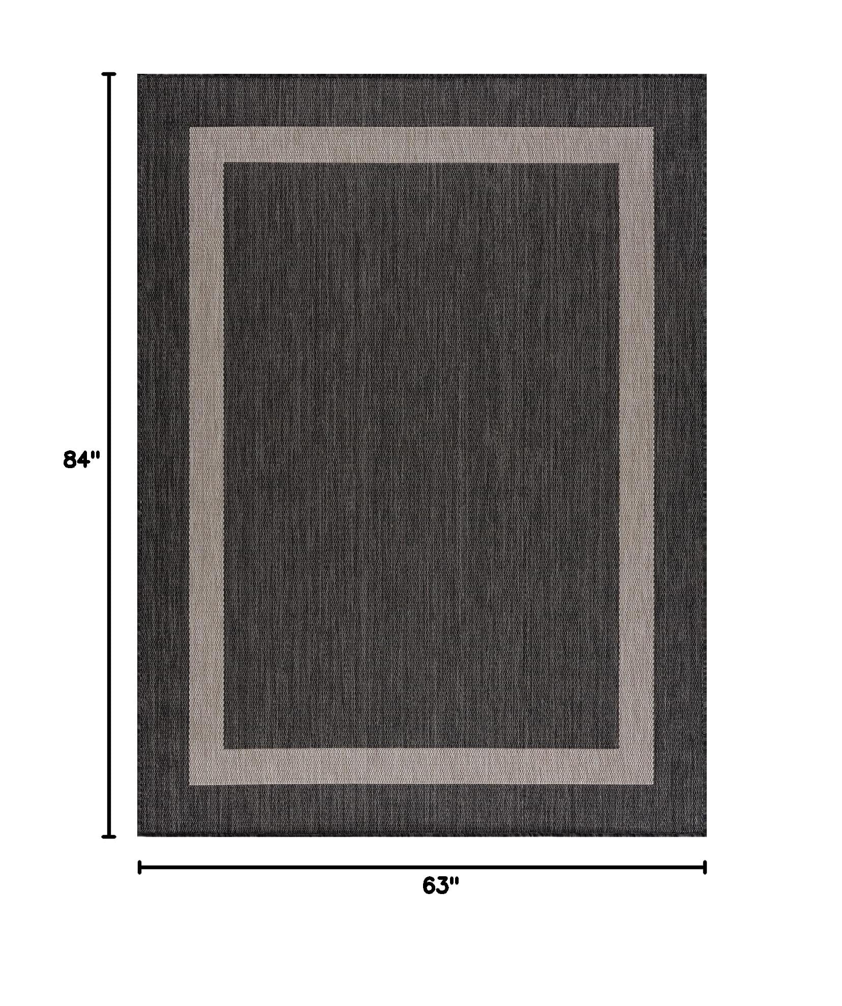 Outdoor Rug 5x7 Modern Outside Rugs For Patios Porches Waterproof Durable Washable Non-shedding  Easy-to-clean Indoor Area Carpet (5 X 7 Bordered - Dark Gray/light Gray)