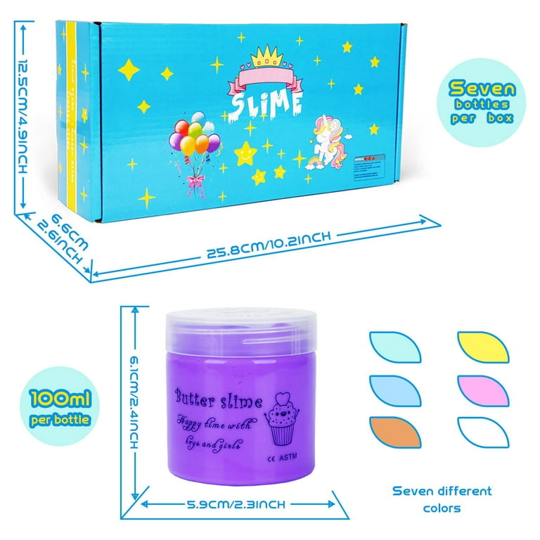 Dream Fun Toys Gifts for 6 7 8 9 10 Year Old Girls, 4 Pack Kids Fluffy  Slime Kits Toy Putty Slimes Set Gift for 5 6 7 8 9 11 Years
