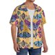 thumbnail image 2 of Balery Butterfly 3 Camisa Casual de Manga Corta con Botones para Hombre, Texturizada, Estilo Cubano, para Playa, Verano-4X-Large, 2 of 5