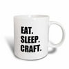 3dRose Eat Sleep Craft - passionate about crafting - crafter crafty hobby, Ceramic Mug, 11-ounce