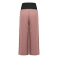 thumbnail image 5 of Lenpel Capri Pants for Women Elastic High Waisted Pull on Pleated Wide Leg Pants Casual Loose Capris with Pockets, 5 of 6