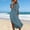 Light Blue, variant on Caywon Women's Solid Color Linen Cotton Short Sleeve Crew Neck Dress Button Front Loose Casual Breathable Soft Knee-Length Dress for Summer Daily Outfit