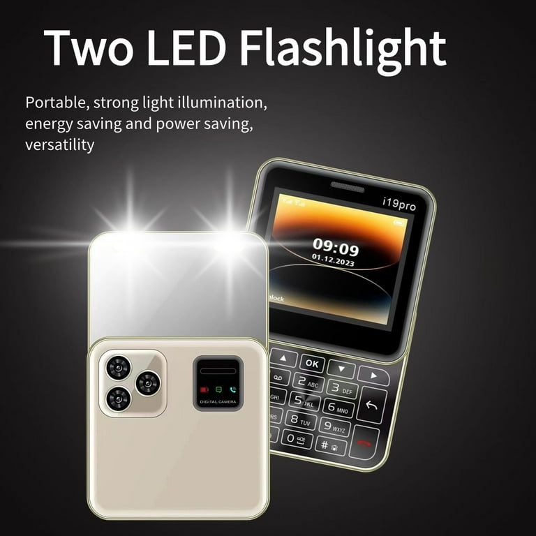 Rotatable Phone i19 Pro Mini Fold Mobile Phone Dual SIM Vibration