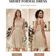 thumbnail image 2 of Women's Cocktail Dresses Prom Wedding Guest Short Bridesmaid Dresses Ruffle Hem Sleeveless Lace Formal Dress, 2 of 10