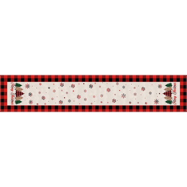 Camino de mesa navideño, mantel decorativo para el hogar, mantel estampado, mantel de lino cifrado, camino de mesa aislado