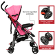 thumbnail image 3 of Carriola de Bastón para Bebé Asiento Multiposiciones Ruedas con Freno Cinturón de 5 Puntos Soporta hasta 15 kg - Rosa, 3 of 7