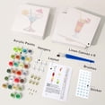 thumbnail image 2 of Kit de pintura digital de cóctel vintage por números para adultos - Paquete de 2 lienzos de 16x20" - Juego de pintura acrílica con código numérico para principiantes con pinceles - Proyecto de arte, 2 of 8
