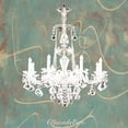 thumbnail image 2 of Waltz, Anne 26x26 Gold Ornate Wood Framed with Double Matting Museum Art Print Titled - Chandelier aqua, 2 of 4