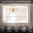 thumbnail image 4 of DEELLEEO Silver aluminum alloy rectangular 40*24in built-in lamp with bathroom mirror with anti-fog touch adjustable brightness power-off memory three-tone lighting Christmas elements, 4 of 5