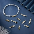 thumbnail image 4 of 10Pcs Fold Over Clasp 18K Gold Plated Brass Cubic Zirconia Extension Clasp Snap Lock Closure End Caps Watch Jewelry Clasp, 4 of 9