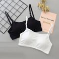 thumbnail image 5 of Xfvqtps Womens Bras No Underwire Adjustable Spaghetti Strap Removable Padded Solid Color Pullover Comfortable Breathable Daily Bras Black, 5 of 5