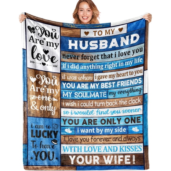Gifts for Son, Blanket 60"X 50" Son Gifts from Mom Dad, to My Son Gifts Fleece Soft Throw Blankets, Birthday Wedding Graduation Gifts Ideas for Adult Son (Blue, 50 x 60 Inch)
