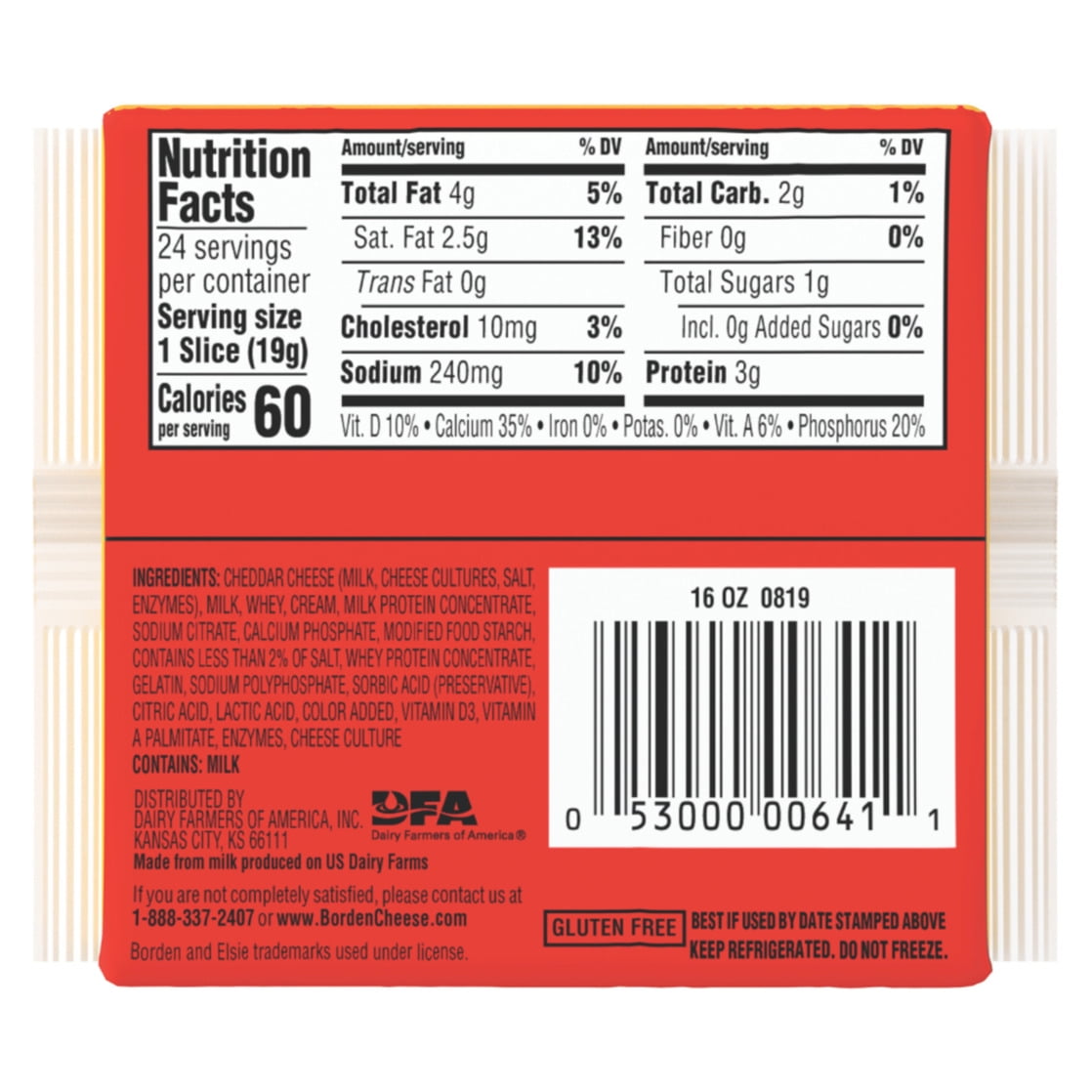Borden American Singles, 16oz