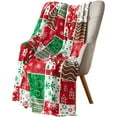 thumbnail image 6 of Serafina Home Christmas Throw Blanket: Jazzy Abstract Holiday Patchwork Soft Cozy Accent for Sofa Couch Chair Bed or Dorm, Red Green White, 6 of 6