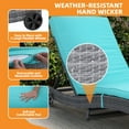 thumbnail image 3 of Craftian Wicker Chaise Lounge Pool Chair, Outdoor 5 Position Backrest Cushioned for Beach Blue, 3 of 9
