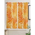 thumbnail image 2 of Bedroom Curtains 63 Inches length, Botanical Orange Yellow Window Treatment Curtain Drapes, Modernism Tropical Palm Leaf Rod Pocket Curtain Panels for Living Room Kitchen, 42"x63", 2 Panels, 2 of 7