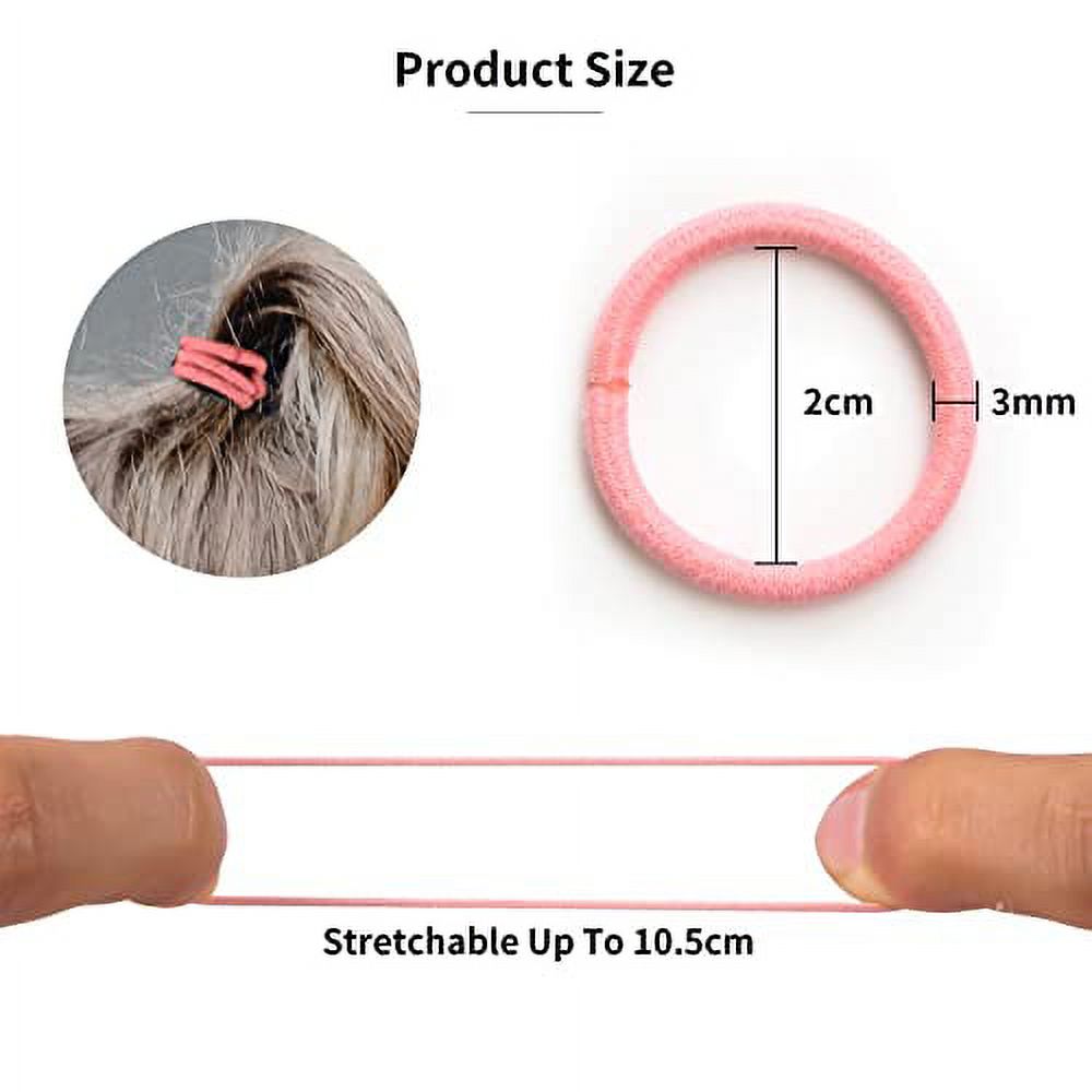 SYGY 200PCS Baby Hair Ties for Girls, Toddler Hair Tie 3mm Thick , Small Hair Ties Multicolor Elastic Hair Bands, No Hair Damage Cute Hair Accessories Ponytail Holder for Infants Kids - image 2 of 3