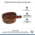 thumbnail image 4 of CTM  Star Sequin Faux Suede Belt (Women), 4 of 4
