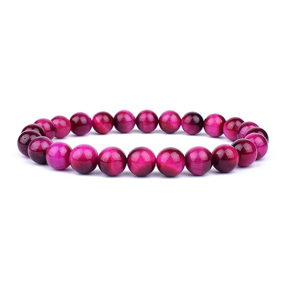 Natural Green Tiger-eye Bracelet Elastic Beaded