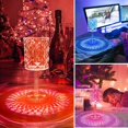 thumbnail image 4 of Lámpara de mesa recargable Rose Shadow, copa de vino de cristal, control táctil y remoto, colorida y ajustable, luz nocturna LED de diamante romántico creativo decoración moderna del hogar (copa de vino rosa 16 colores) Rojo Verde, 4 of 5