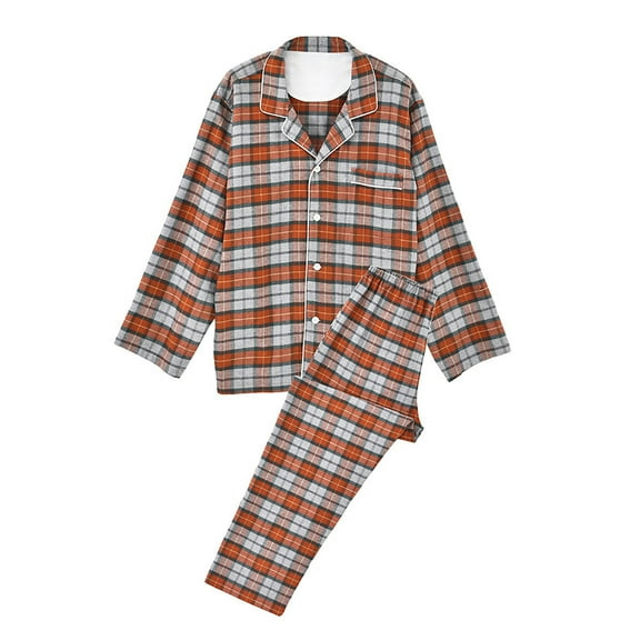 TBWNWG Comfort Plaid Long Sleeve Pajama Set for Men and Women Cozy Family Loungewear,Sizes M