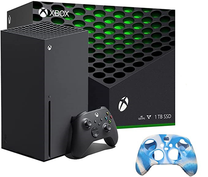 Microsoft Xbox Series X 1TB SSD Gaming Console with 1 Xbox Wireless Controller - Black, 2160p Resolution, 8K HDR, Wi-Fi, w/Silicone Controller Cover Skin