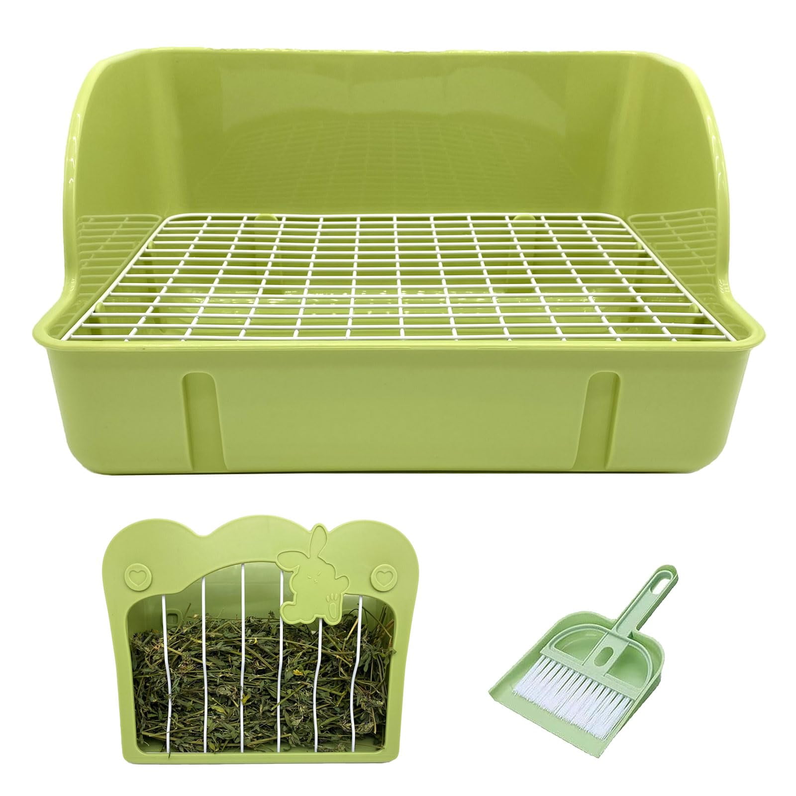 Rabbit litter box with hay rack online