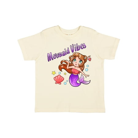 

Inktastic Mermaid Vibes- Cute Mermaid with Purple Tail Gift Toddler Toddler Girl T-Shirt