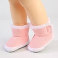 thumbnail image 2 of Ketyyh-chn99 Baby Girls Boys Booties Kids Shoes Baby Boys Girls High Top Ankle PU Leather Sneakers Soft Rubber Sole Oxford Anti-Slip Toddler Wedding Dress Shoes Pink,5, 2 of 5