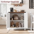 thumbnail image 4 of Coffee Bar Cabinet with Storage, 30" Farmhouse Kitchen Storage Cabinet with Adjustable Shelf, Console Table for Dining Room, Living Room & Entryway,Oak with Brown, 4 of 7
