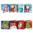 thumbnail image 1 of ZHAOCHENG Tarjetas de felicitación navideñas, 8 paquetes de pintura de diamantes 5D Tarjeta de felicitación navideña para Navidad (D) - Campanas navideñas, renos, muñecos de nieve, tarjetas y sobres d, 1 of 5