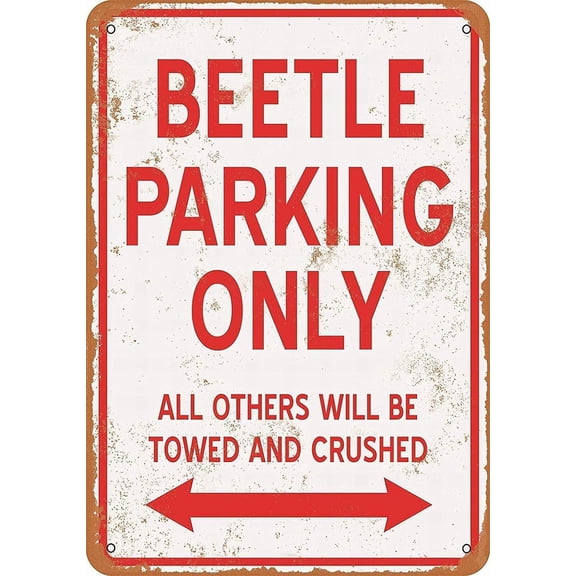 Wall Decor Beetle Parking ONLY Vintage Look Metal Sign 8" x 12" Room Novelty Wine Cellar Farm Tin Signs