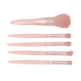 thumbnail image 4 of Juego de 5 brochas de maquillaje portátiles y multifuncionales con estuche de espejo, color rosa albaricoque., 4 of 14