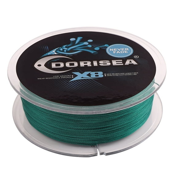 DORISEA 8 Strands PE Braided Extreme Multifilament Fishing Line Wire,NEVER FADE Moss Green