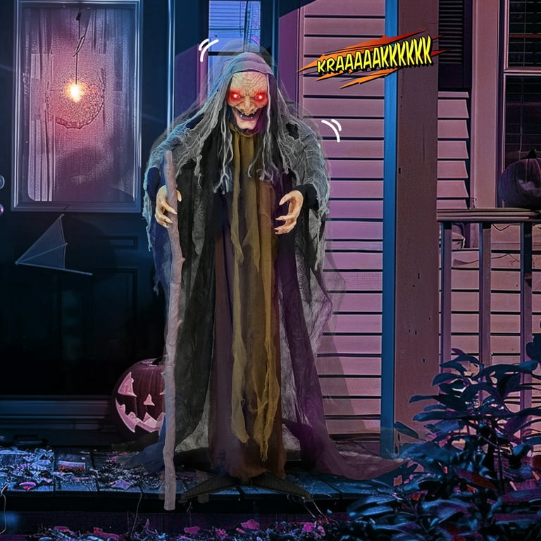 Zimtown 5.3FT Halloween Animatronic Witch The Sound Activated