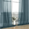 thumbnail image 4 of OVZME Sheer Curtains Extra Long 96 inch 2 Pcs, Casual Style Airy & Breathable with Amount Light Sheer Panels for Patio/Glass Door, Total 84 inch Width, Each W42" x L96", Dusty Blue, 4 of 5