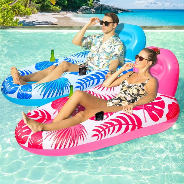 Pack de 2 sillas de piscina Pool Float FinduWill de gran tamaño para adultos