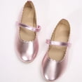 thumbnail image 3 of Rexoro Girls Mary Jane Shoes Shiny Patent Hook and Loop Ballet Flats with Flower Cutouts for Little/Big Kids School Party Dress Wear, 3 of 5