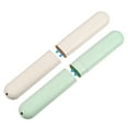 thumbnail image 5 of Unique Bargains 2pcs Toothbrush Travel Case Traveling PP Portable Holders Cases Green Beige 8.07''x1.22''x0.83'', 5 of 7