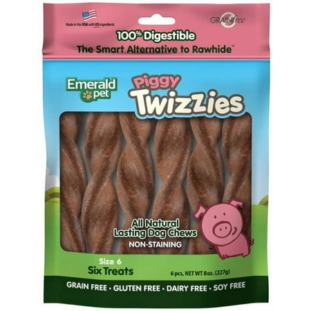 UPC: 0856916006229 | Emerald Pet Products 6 in. Twizzies Sticks – Piggy 6 per Pack – Pack of 12