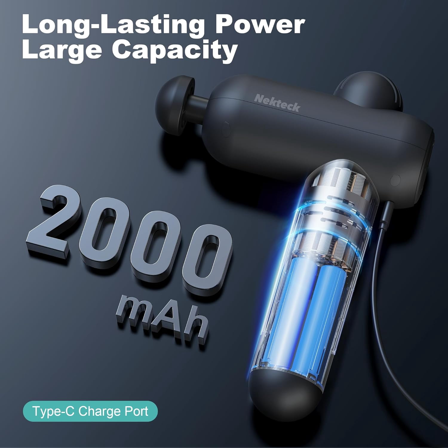 Deep Tissue Massage Gun with 12mm Amplitude and 30 Speeds for Full Body Muscle Relief