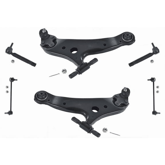 100% New 6pc Kit Front Lower Control Arms Tie Rods Links for Toyota Venza 09-16