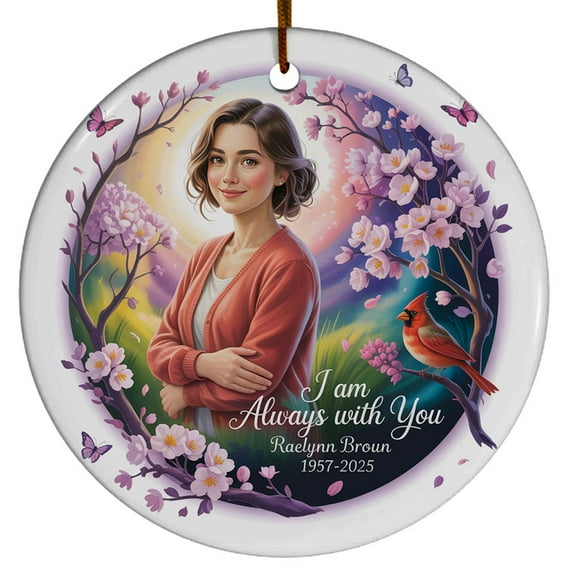 I Am Always with You Christmas Ornament 2025, Custom Name Text Photo Date Keepsake, In Heaven Picture Frame Christmas Ornament Gift