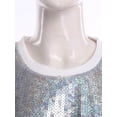 thumbnail image 5 of iixpin Women's Number Name Sequin Dress Shirt Short Sleeve Oversized T-Shirt Sweatshirt Silver One Size, 5 of 6