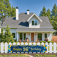 thumbnail image 7 of Blue Backdrop Banner with Golden Glittery Happy 16th Birthday Text Balloons Stars and Gift Elements Birthday Party Decoration Photography Props Party Supplies Backdrop Decorations, 7 of 7