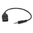 thumbnail image 1 of Car Plastic USB Female to AUX 3.5mm Male Audio Connector Cable Cord Black 22.8cm Long, 1 of 3